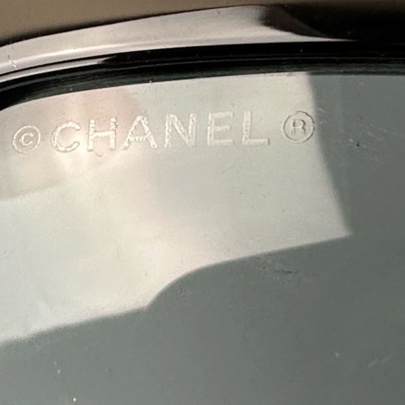 Chanel CC Mother Of Pearl Black Square Acetate Sunglasses Tinted Lenses - Picture 12 of 13